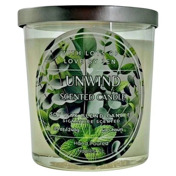 With Lots Of Love By Jen Spearmint Eucalyptus Scented Candle - Picture 1 of 3